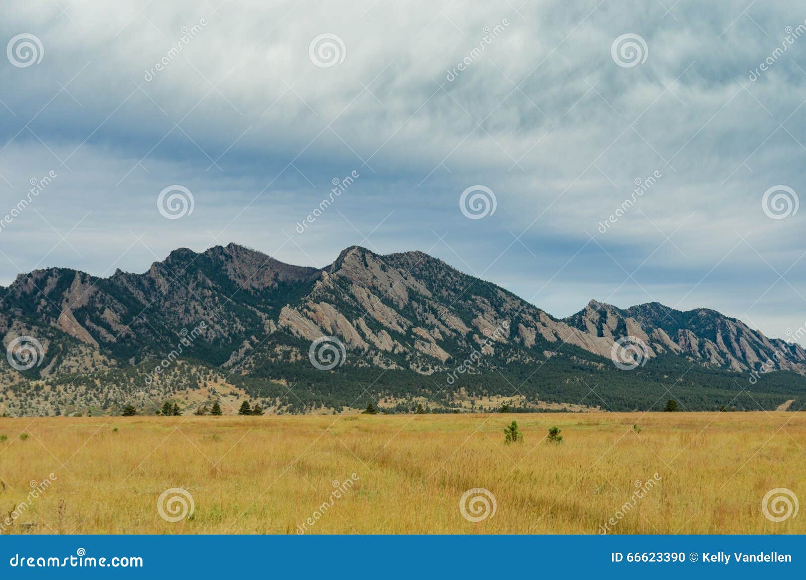 Flat Irons with Brown Grass Stock Photo Image of overcast, green 66623390