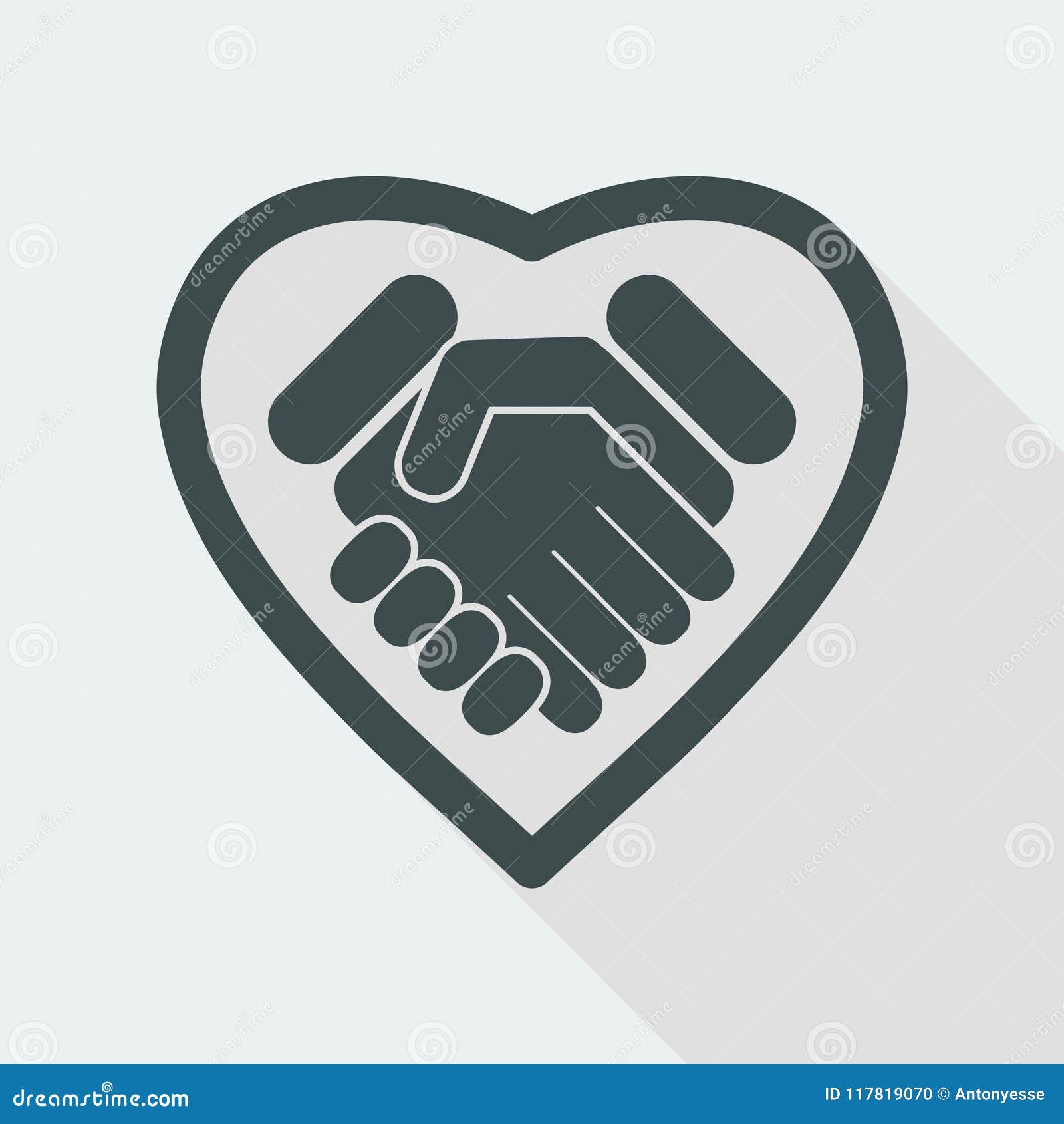 Love handshake stock vector. Illustration of concept 117819070