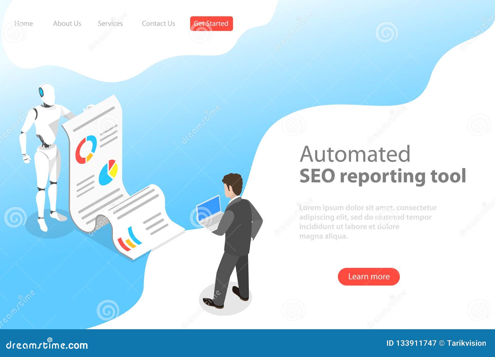 Flat Isometric Vector Landing Page Template Of Automated ...