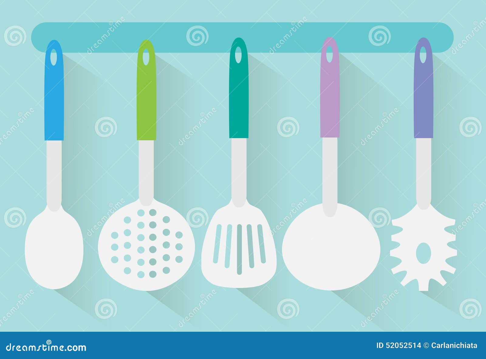 Flat Kitchen Utensils Vector Stock Vector Illustration of everyday