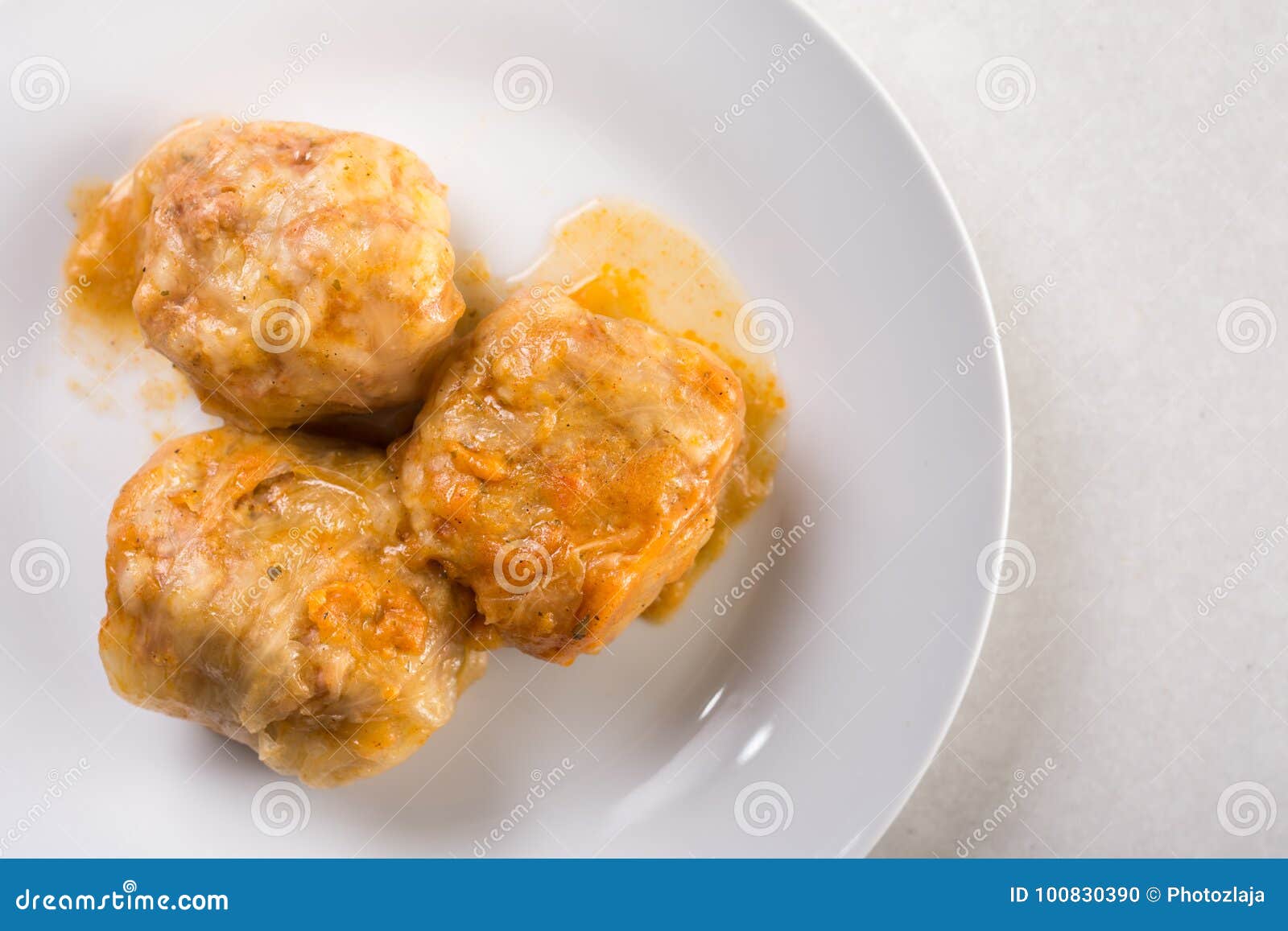 Flat Lay Above Served Sarma, Cabbage Stuffed with Minced Meat on the ...