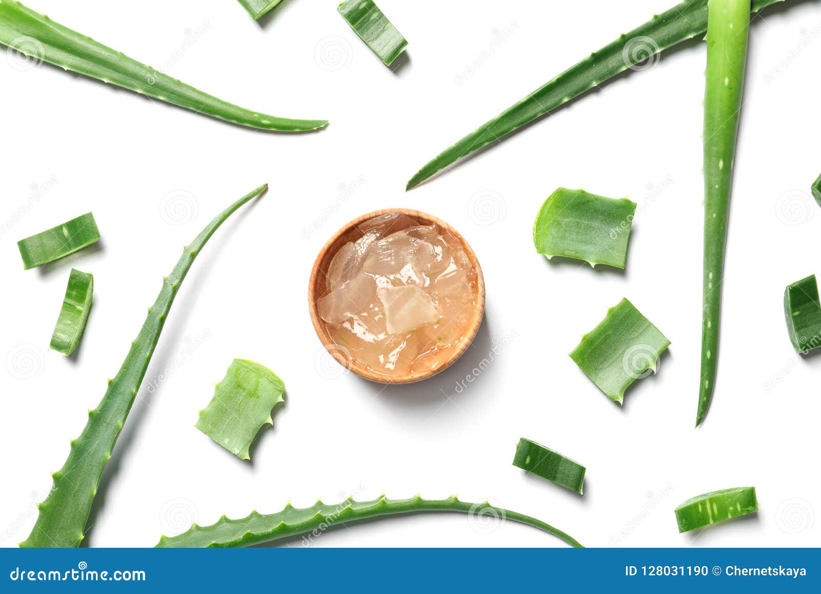 flat lay composition with aloe vera