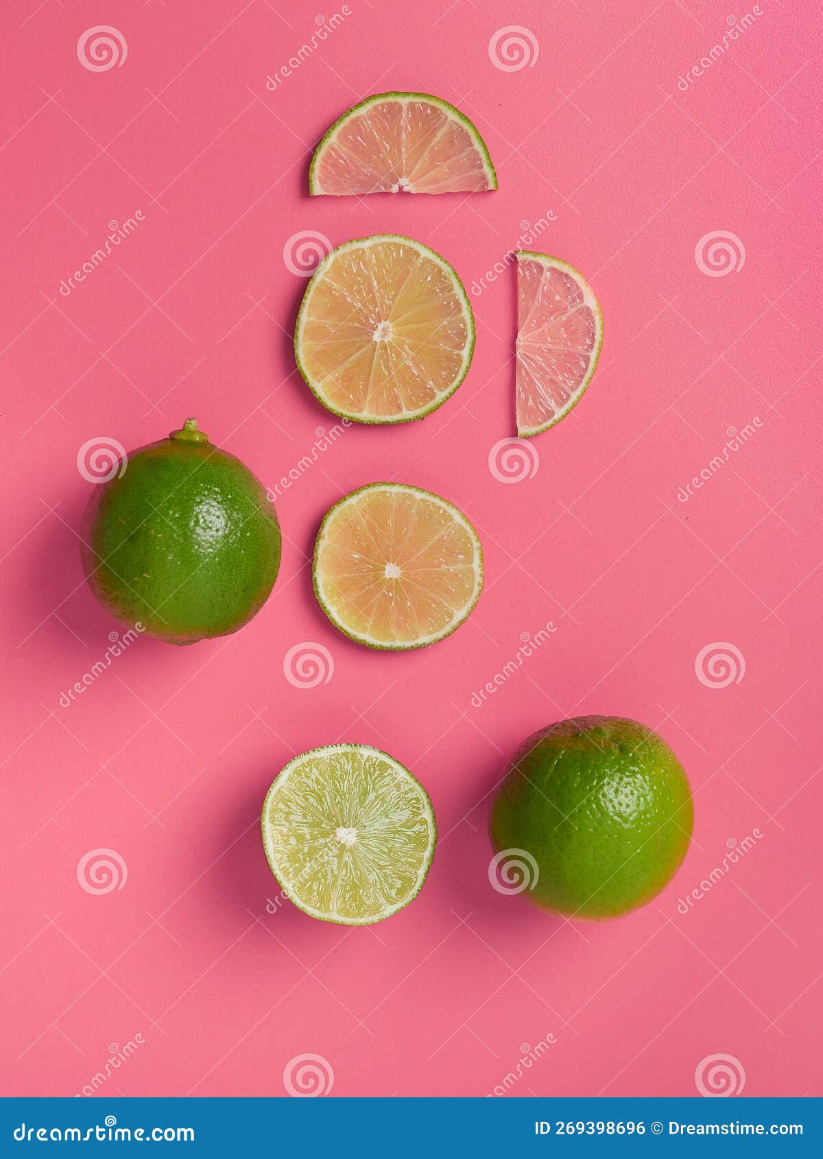 Fresh Juicy Limes on a Pink Background Stock Photo Image of limes