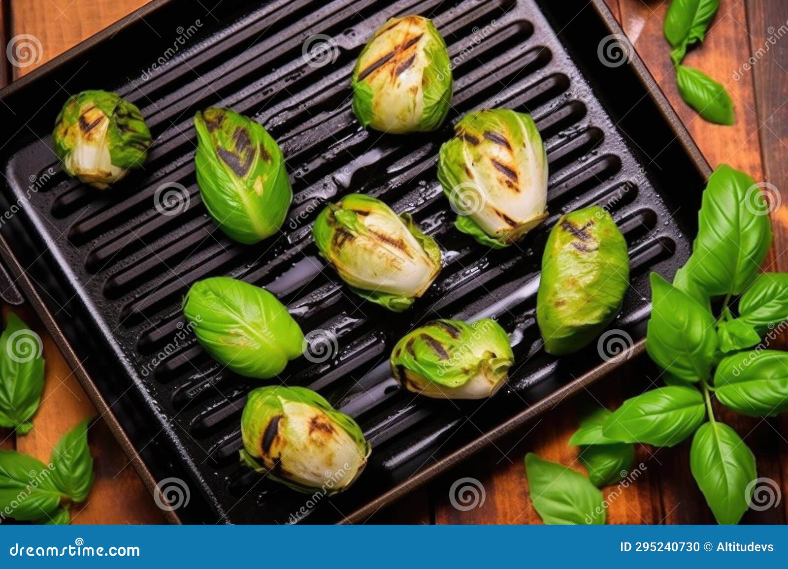 Flatlay of Grilled Brussels Sprouts on a Grill Pan Stock Photo Image of vegetables, food