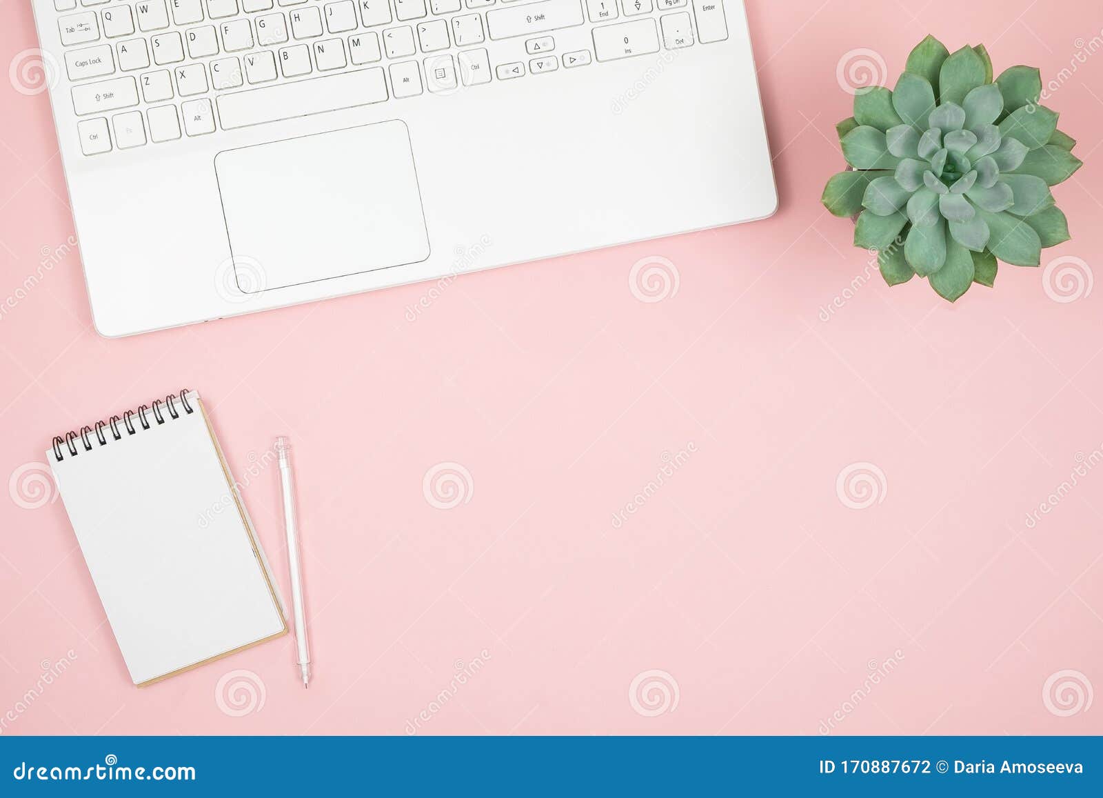 Flat Lay Home Office Desk. Women Workspace with Laptop, Notebook, Pen on  Pink Background. Top View Feminine Background. Stock Photo - Image of blog,  desk: 170887672