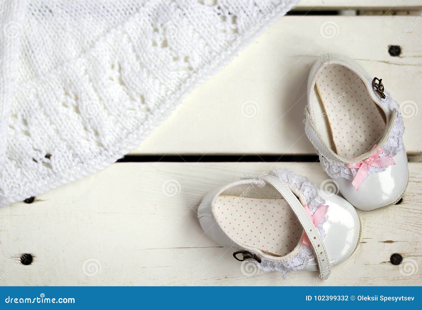 white patent baby shoes