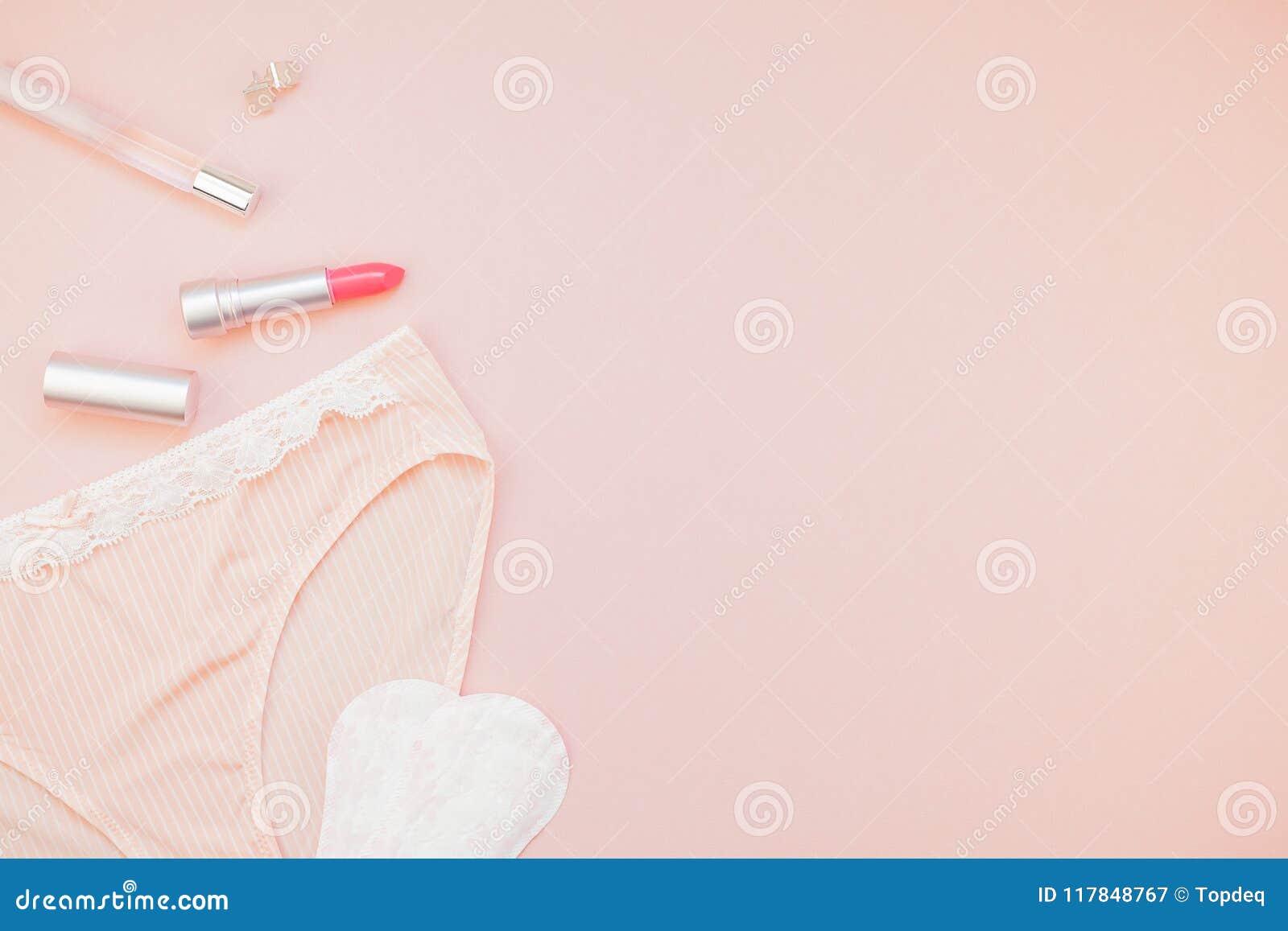 Flat Lay Set of Female Panties and Accessories Stock Image - Image of ...