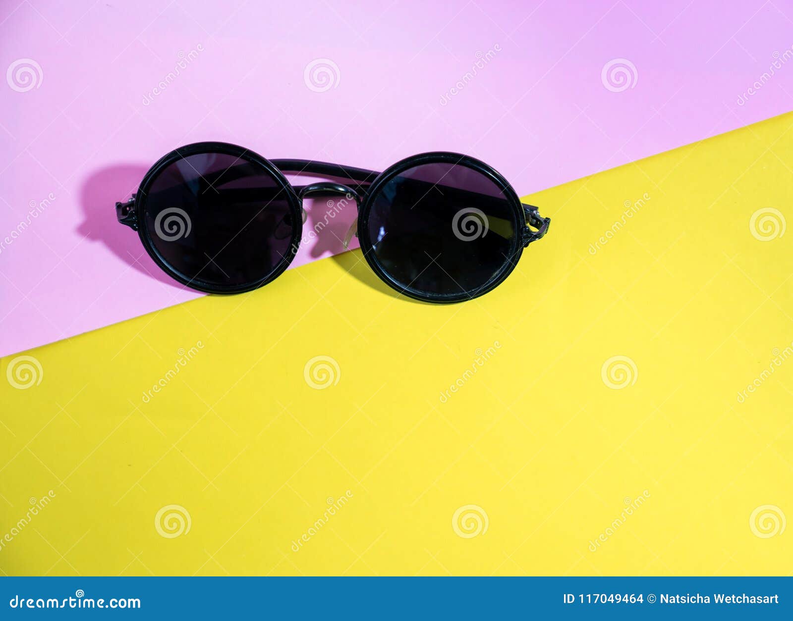 Download Flat Lay Top View Sunglasses On Two Tone Background, Pink ...