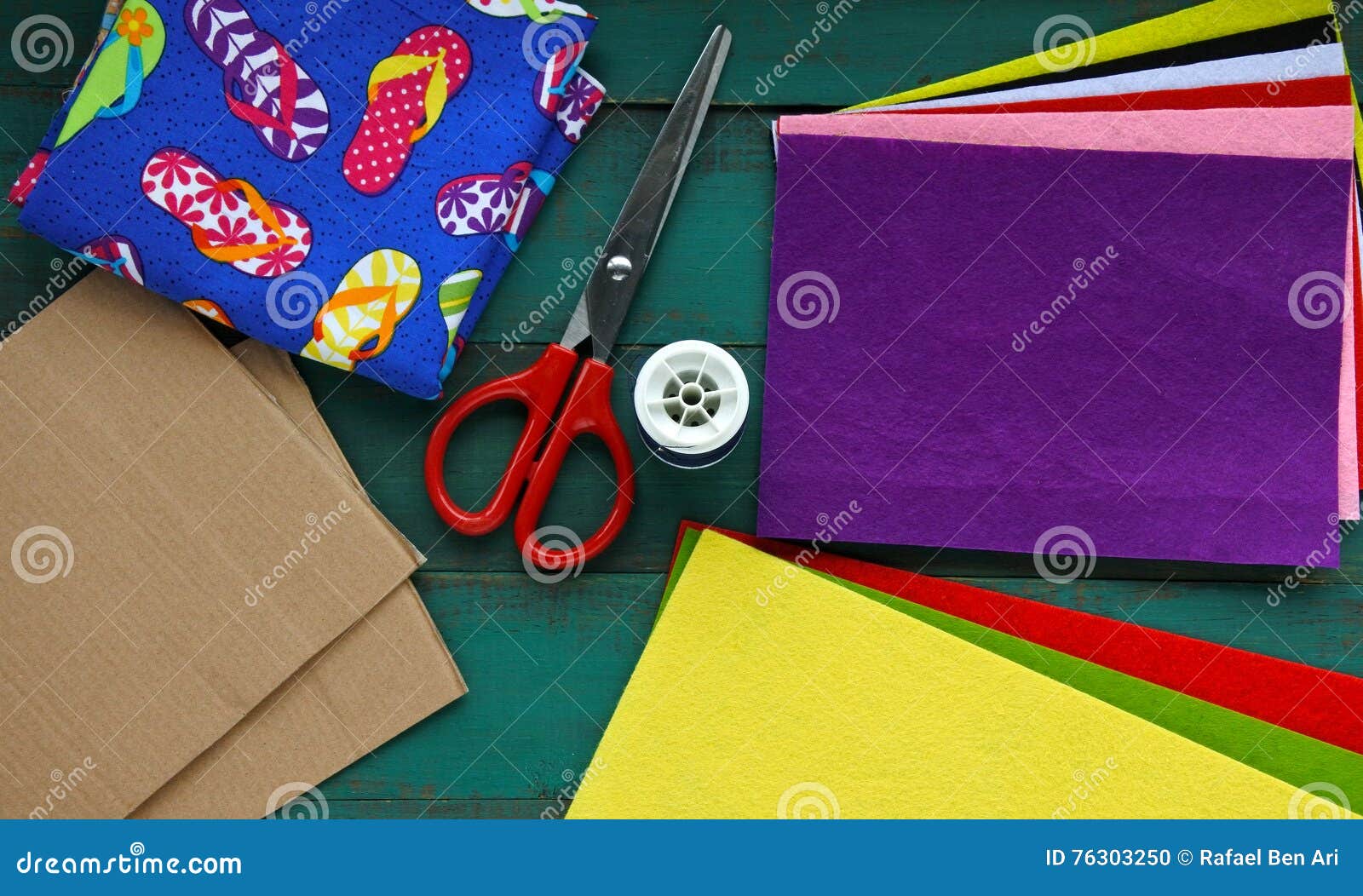 Sheets Felt Scissors Parts Toy Sewing Stock Photo 710737921