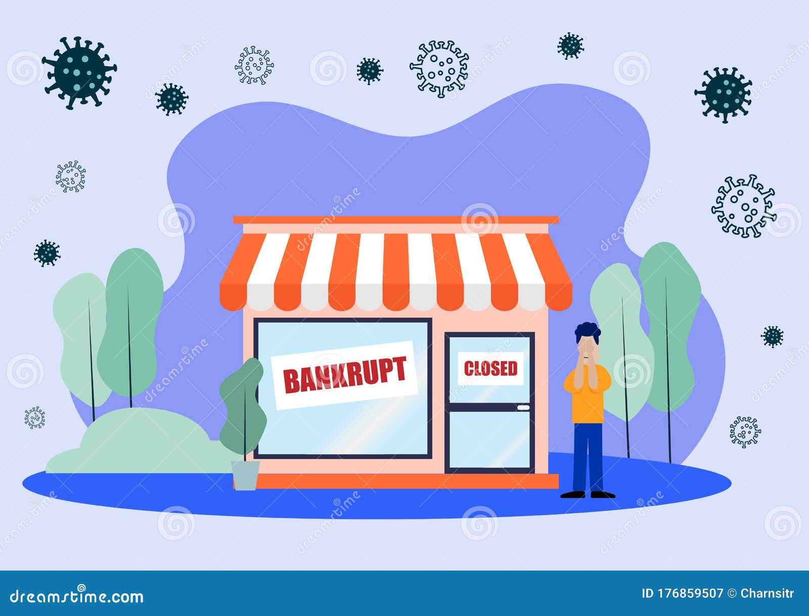 Cartoon of Sad Man with His Closed Shop Due To Covid-19 or Corona Virus Pandemic Stock Vector - Illustration of shop, bankruptcy: 176859507 Cartoon of Sad Man with His Closed Shop Due To Covid-19 or Corona Virus Pandemic Stock Vector - Illustration of shop, bankruptcy: 176859507