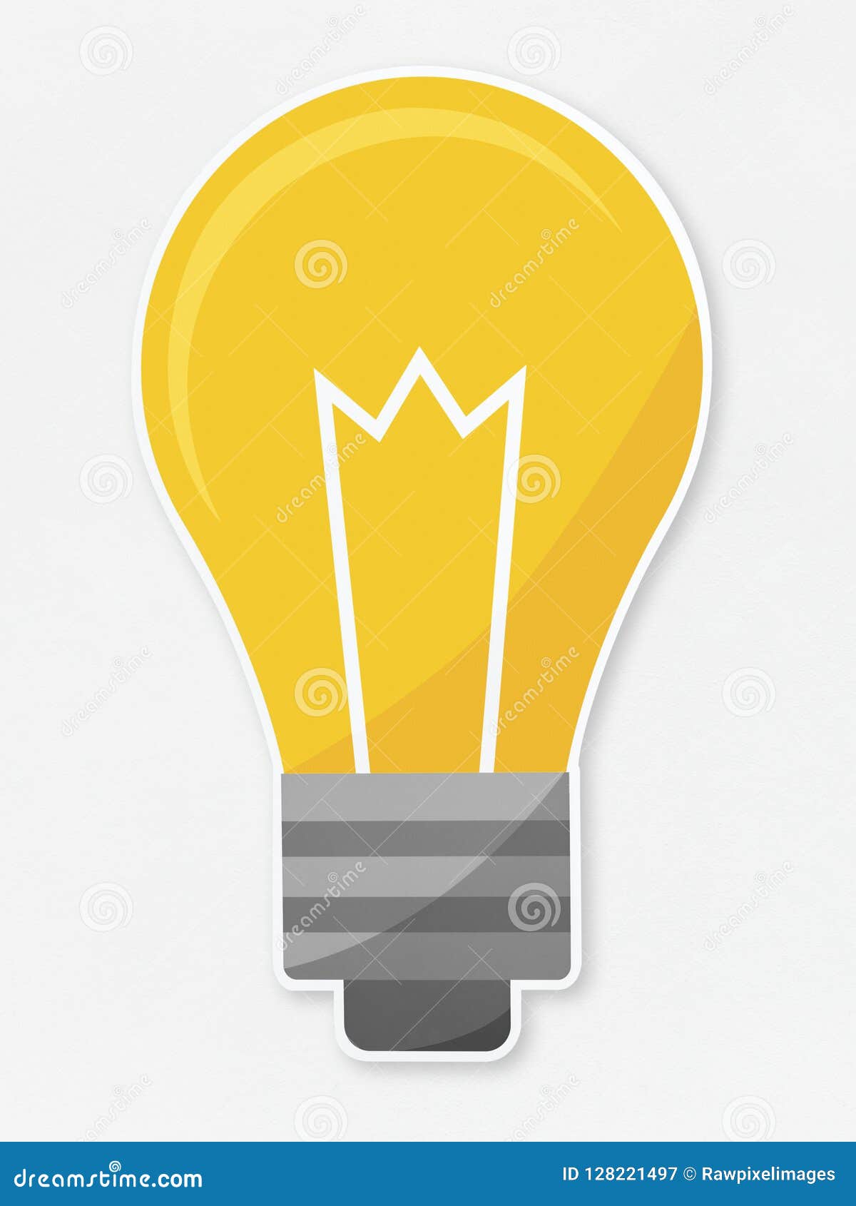 Flat Light Bulb on Isolated Stock Illustration Illustration of cute, flat 128221497