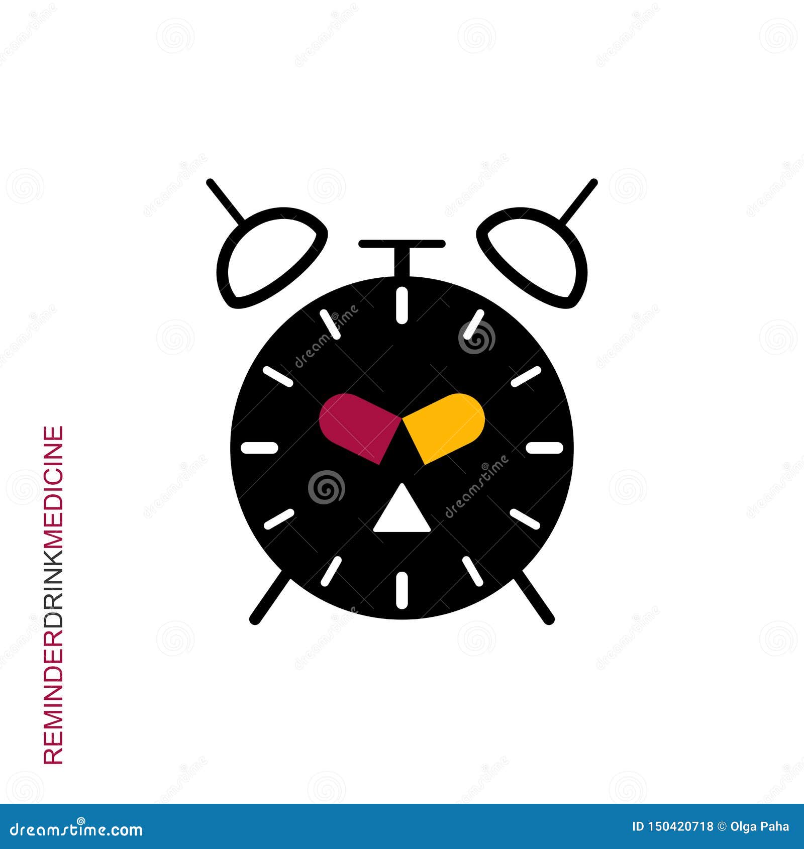 Alarm clock drink pill 2 stock vector. Illustration of 150420718
