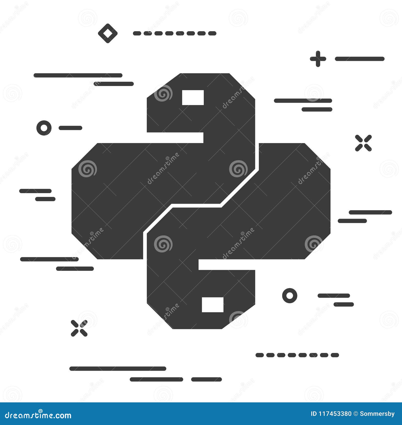 Python Code Language Sign Cartoon Vector | CartoonDealer.com #166861611
