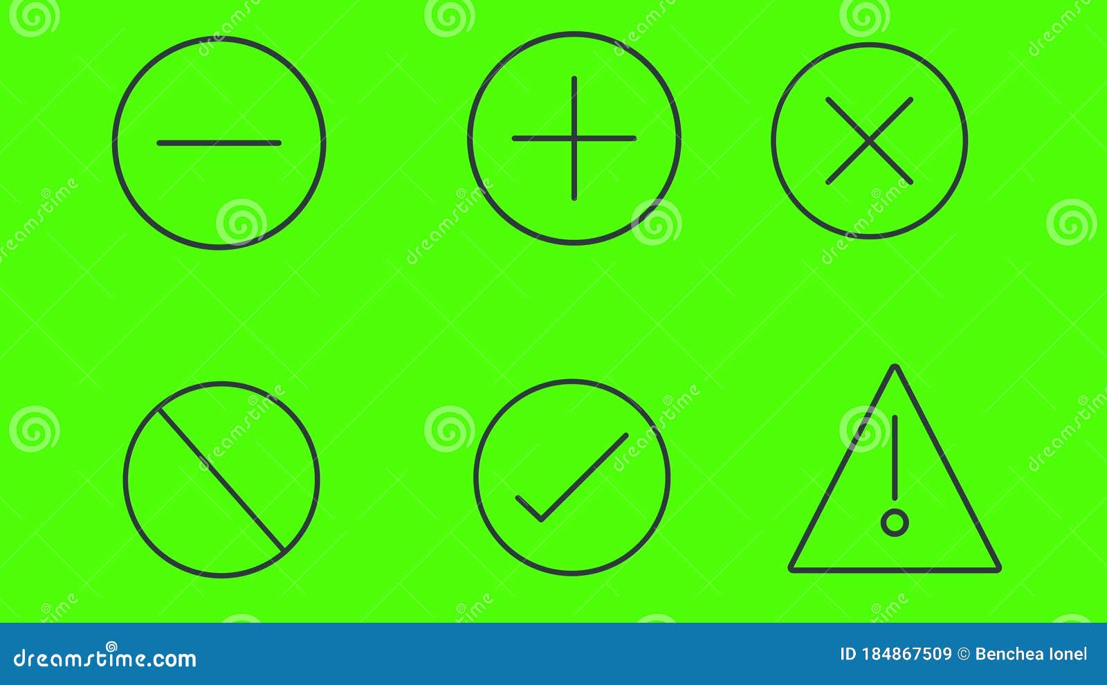 Flat Lines  Animated Icons Elements on Green Screen Chroma Key Stock