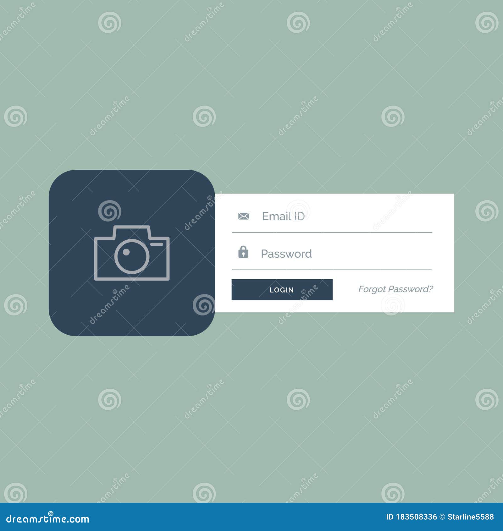 Flat Login Form Ui Design In Modern Style Stock Vector Illustration