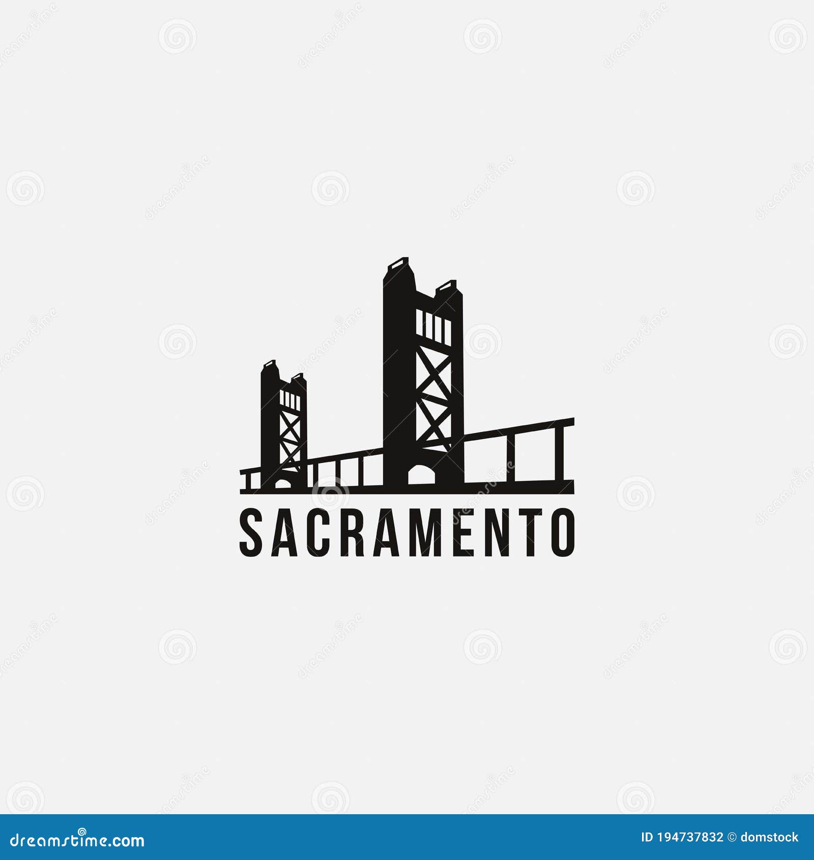 flat minimalist sacramento bridge bridge logo  template