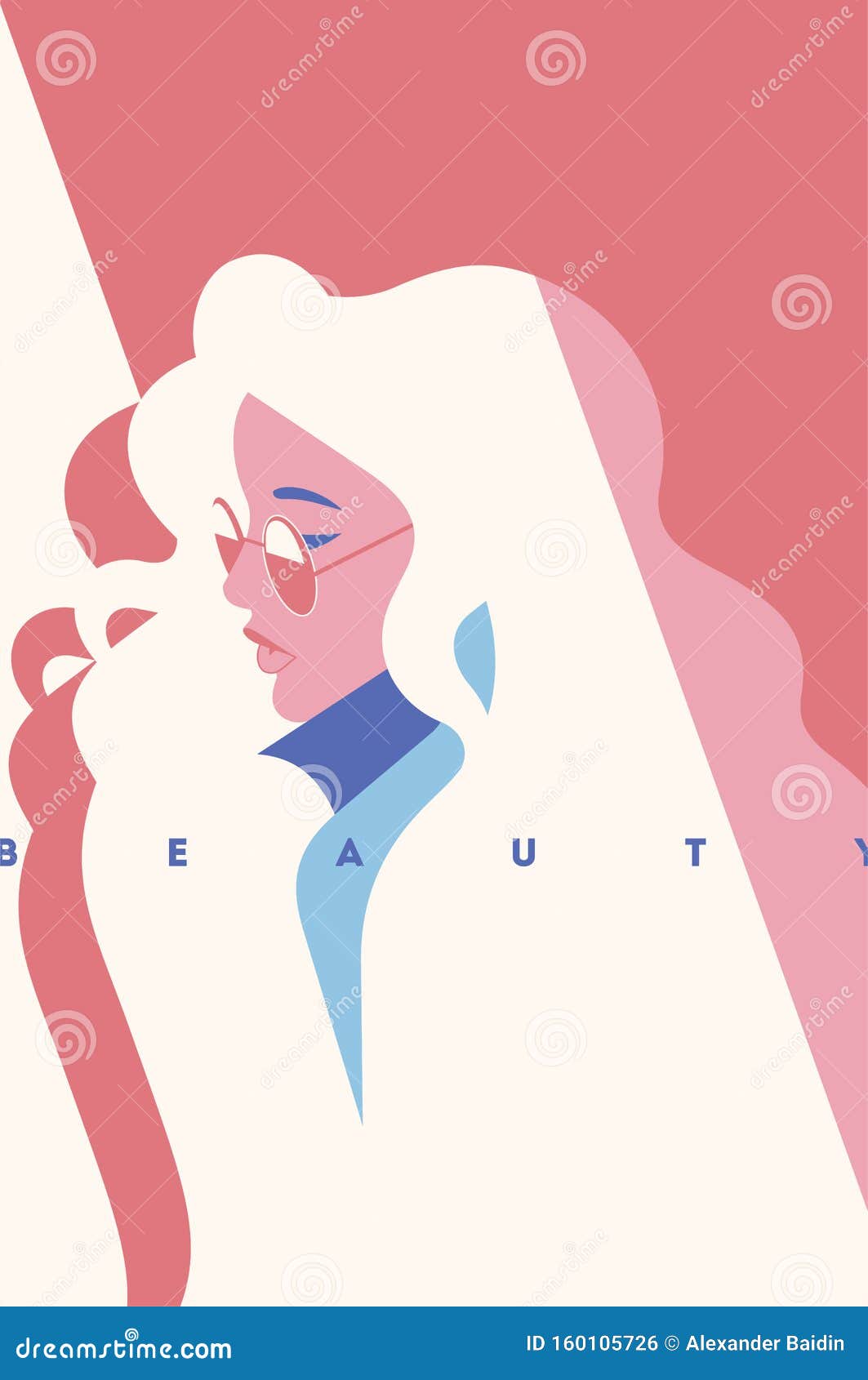 fashion portrait of a blondie model girl with sunglasses. retro trendy pink color poster or flyer.