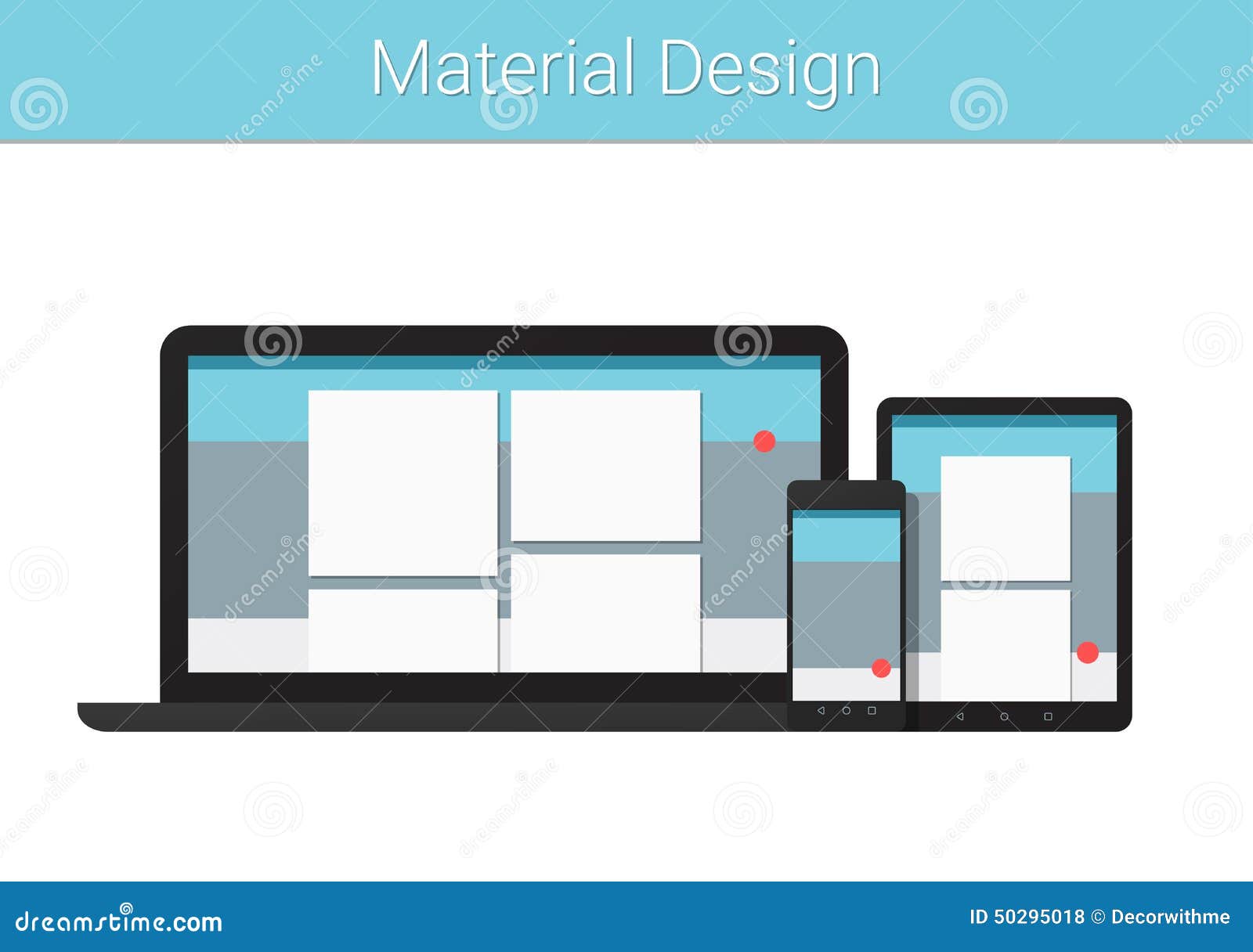 Flat Modern Responsive Material Design on Various Stock Vector