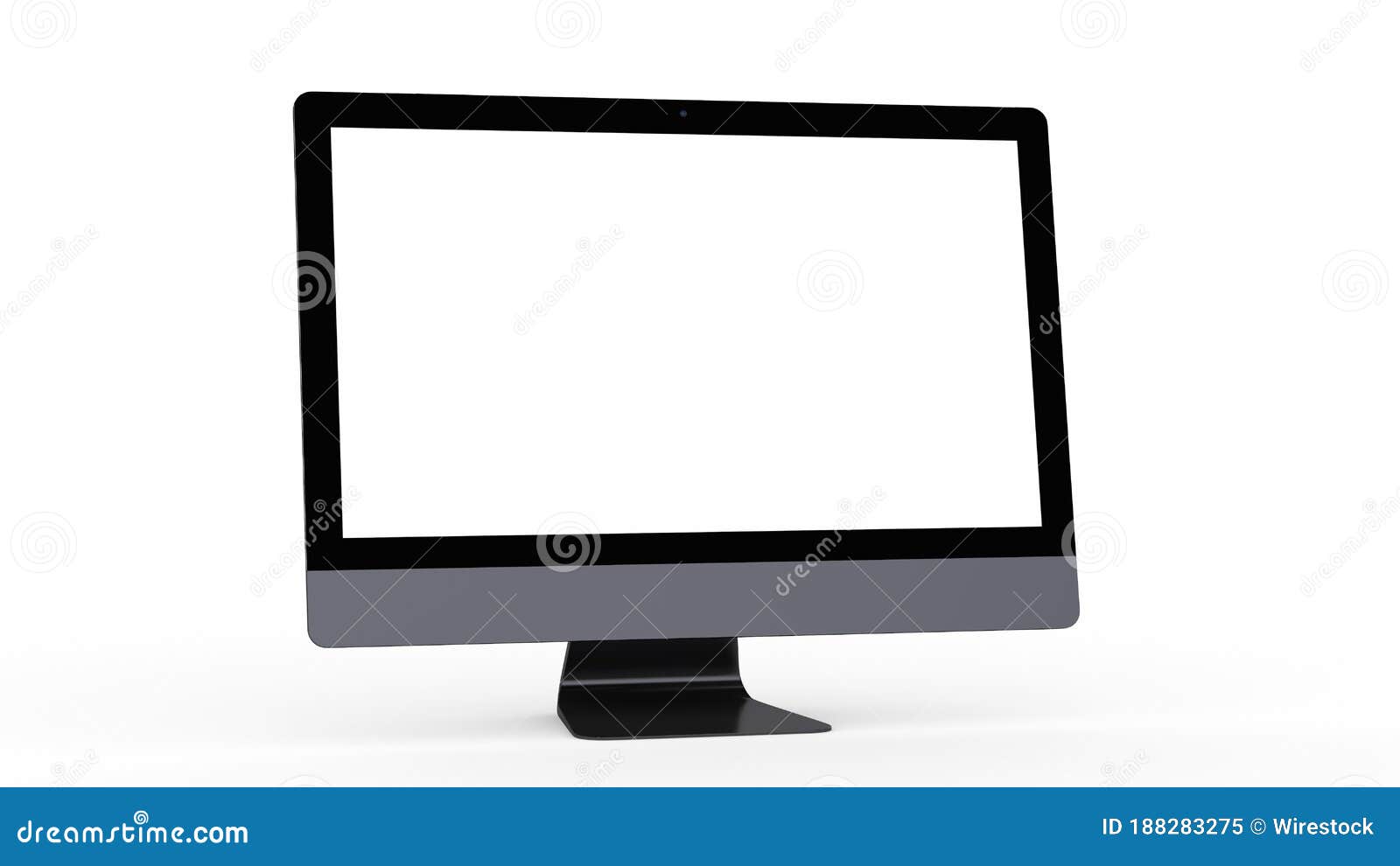 A Flat Monitor White Screen Computer, Pc Display Digital Illustration