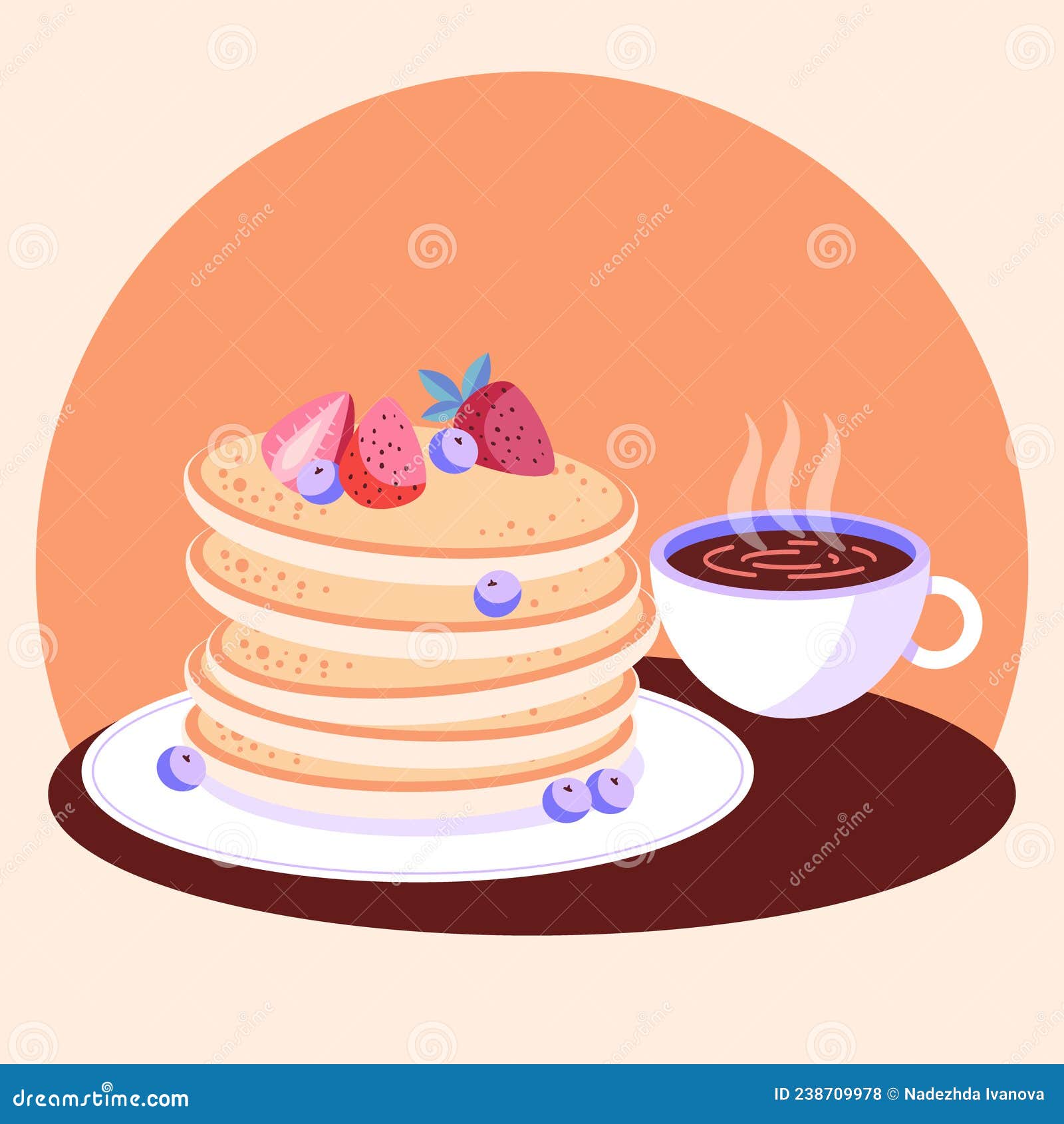 Flat Pancake Day Illustration Vector Illustration. Stock Vector