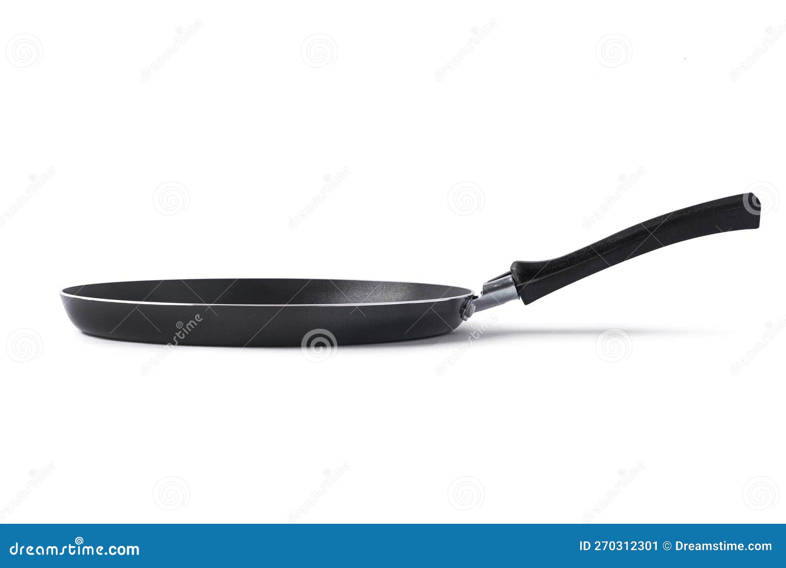 Flat pancake pan stock image. Image of skillet, white 270312301