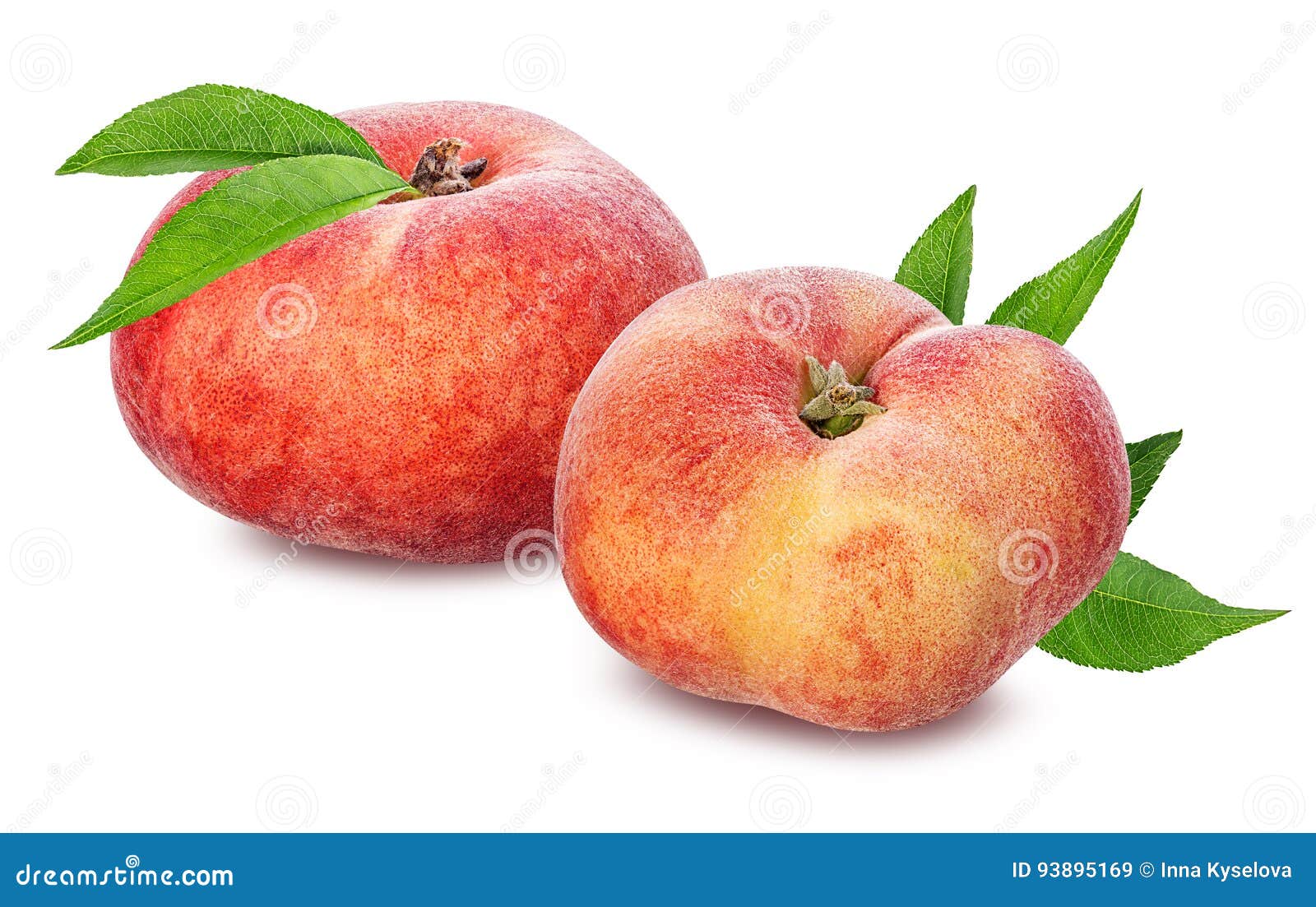 Flat Peaches Isolated on the White Stock Image Image of freshness