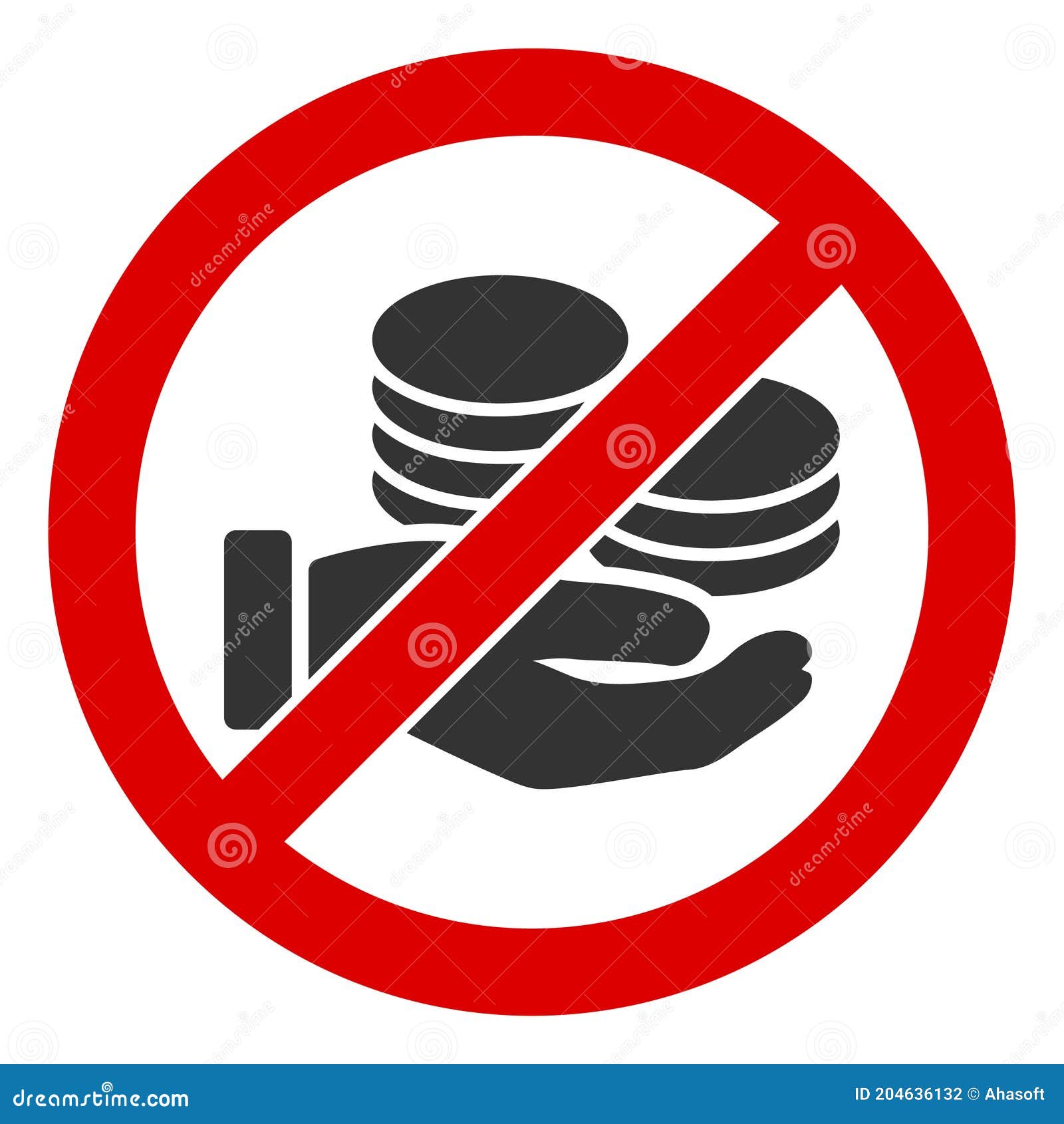 Flat Raster No Coin Payment Icon Stock Illustration Illustration of