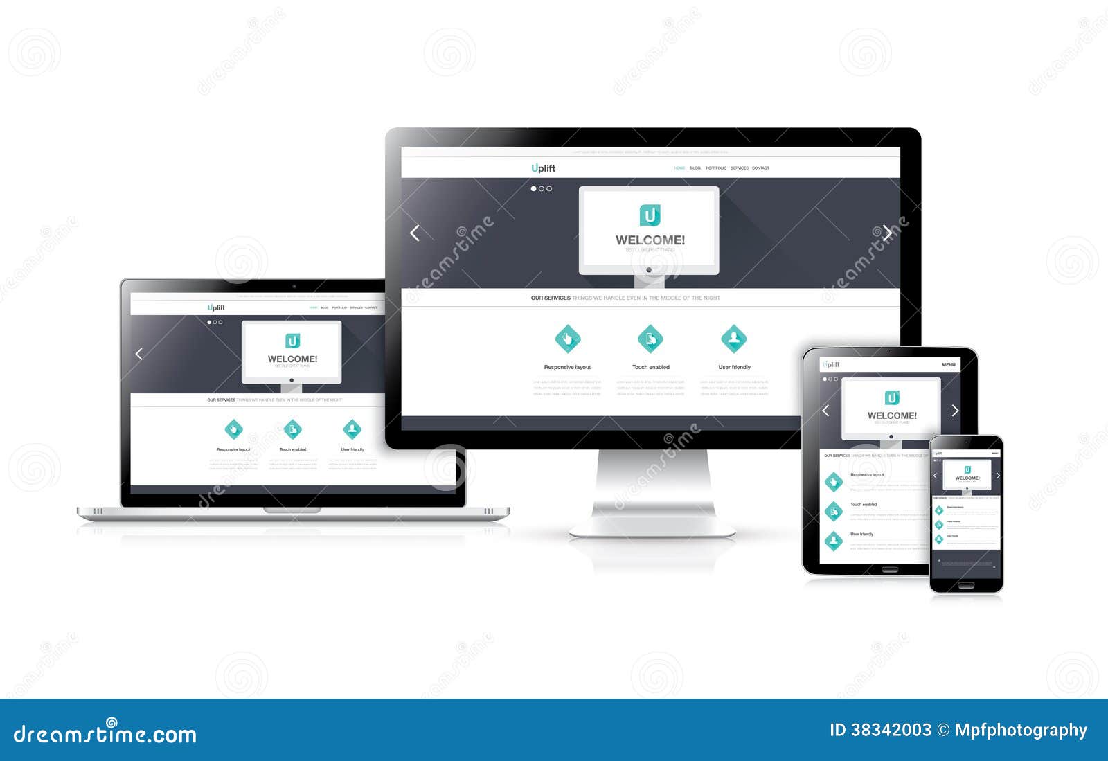 flat responsive web  development  conc