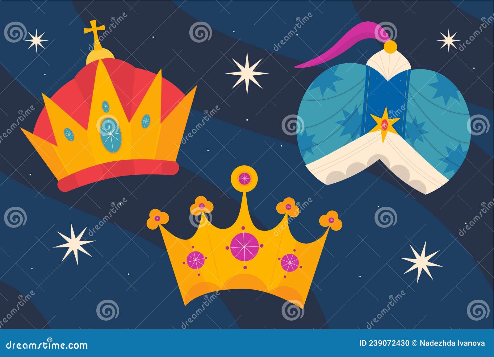 flat reyes magos crowns set  .