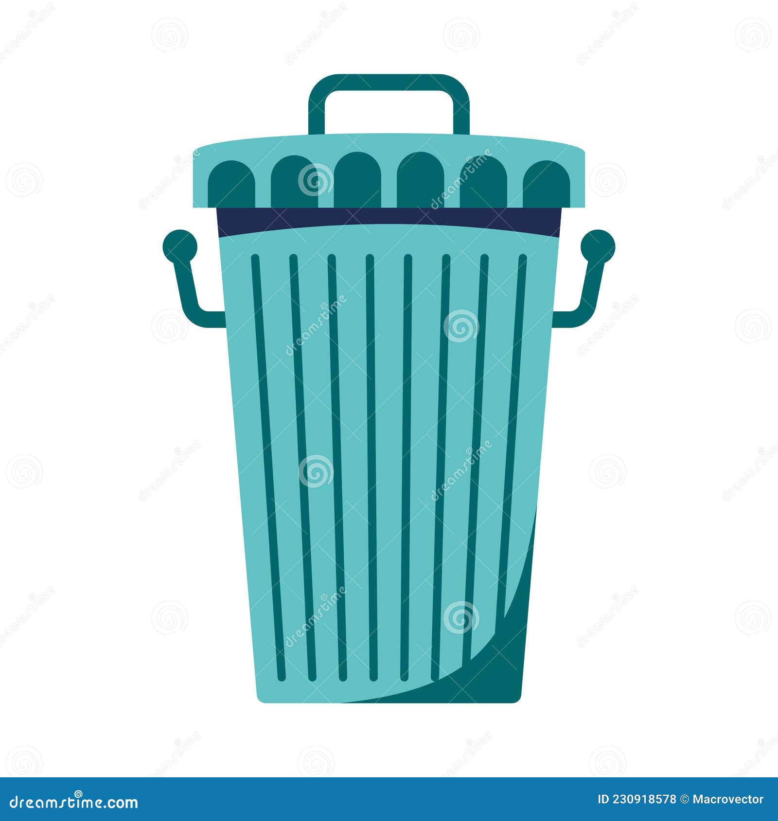 Flat Rubbish Bin stock vector. Illustration of yard 230918578