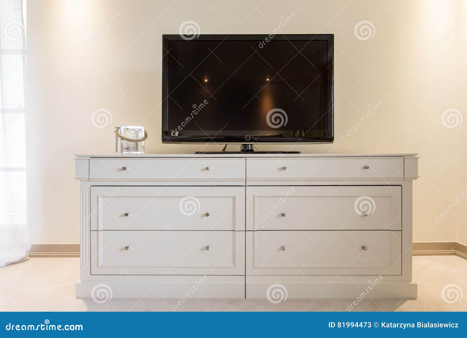 Flat Screen Tv On Cabinet Stock Image Image Of House 81994473