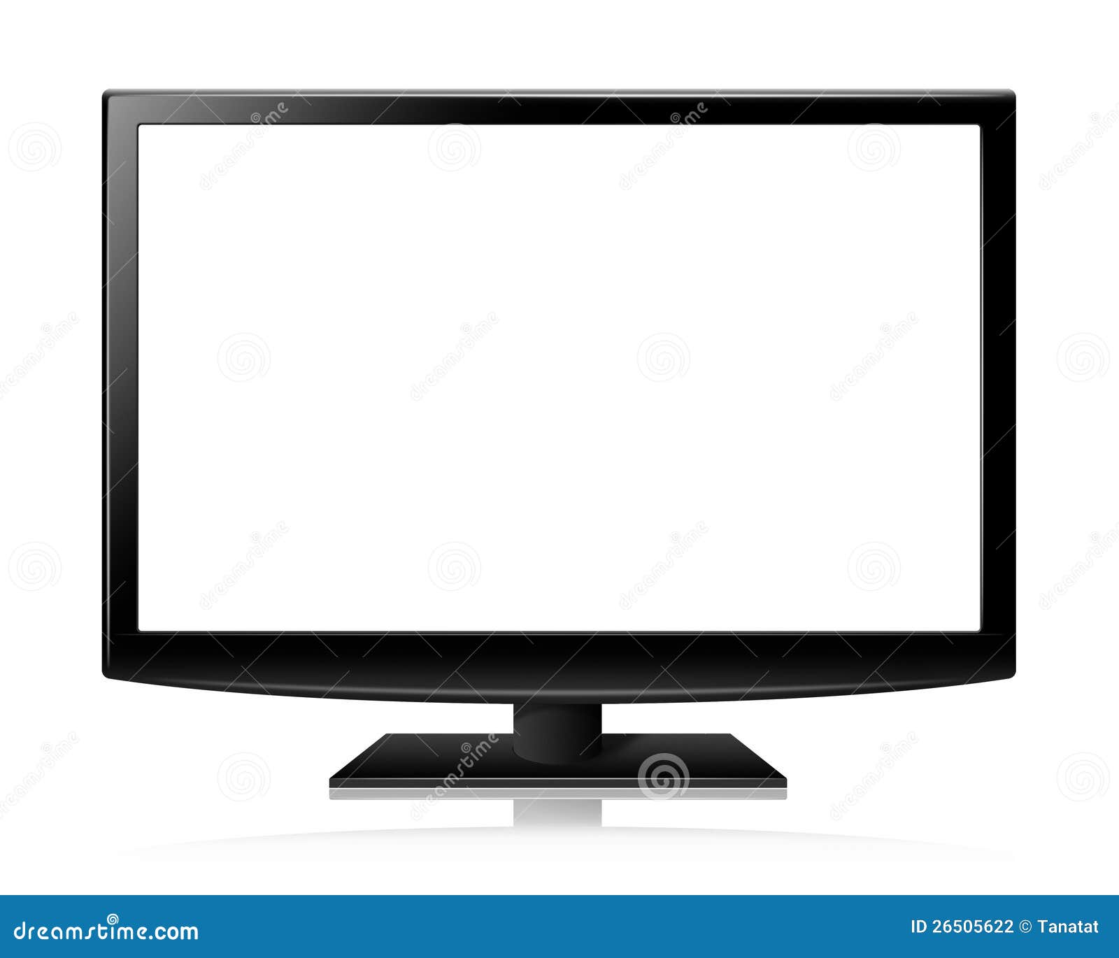 Flat Screen Tv Lcd or Led Realistic Illustration Stock Photo Image of