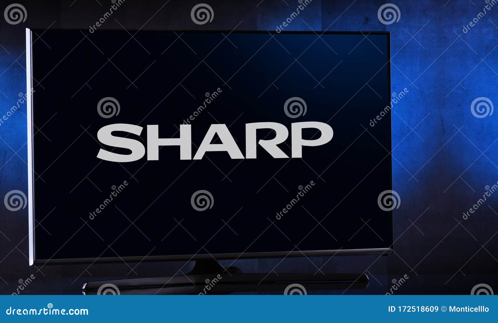 Flat-screen TV Set Displaying Logo of Sharp Editorial Stock Image - Image  of high, media: 172518609