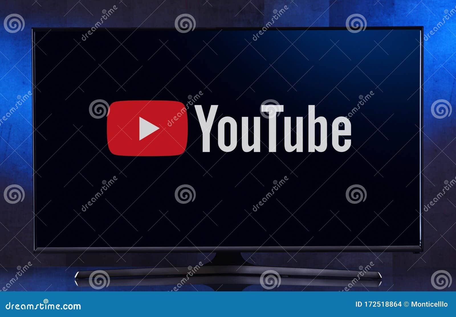 Flat-screen TV Set Displaying Logo Of YouTube Editorial Stock Image ...