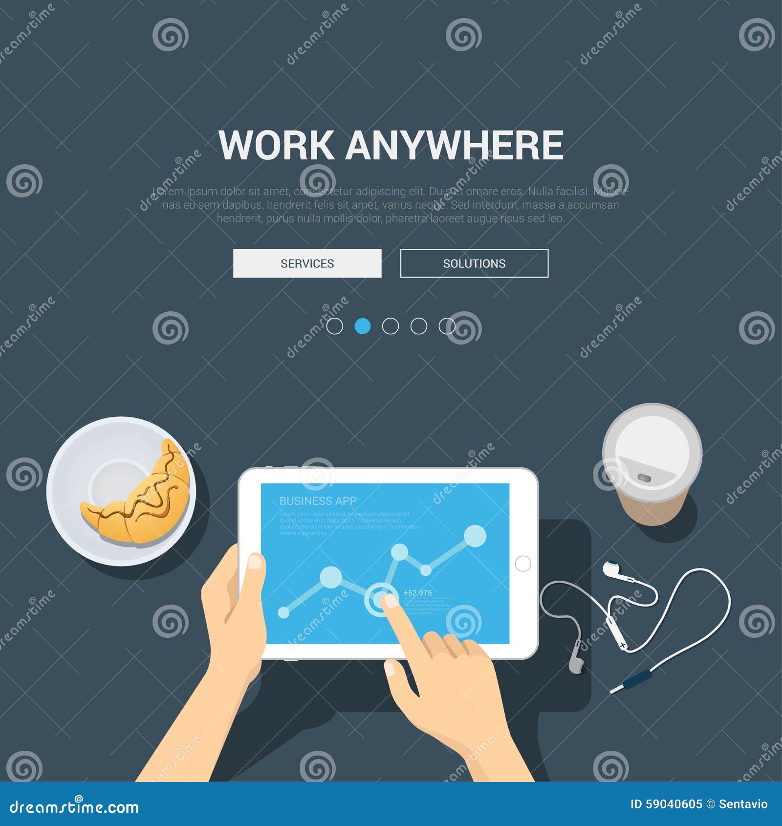 flat showcase mockup template for work anywhere