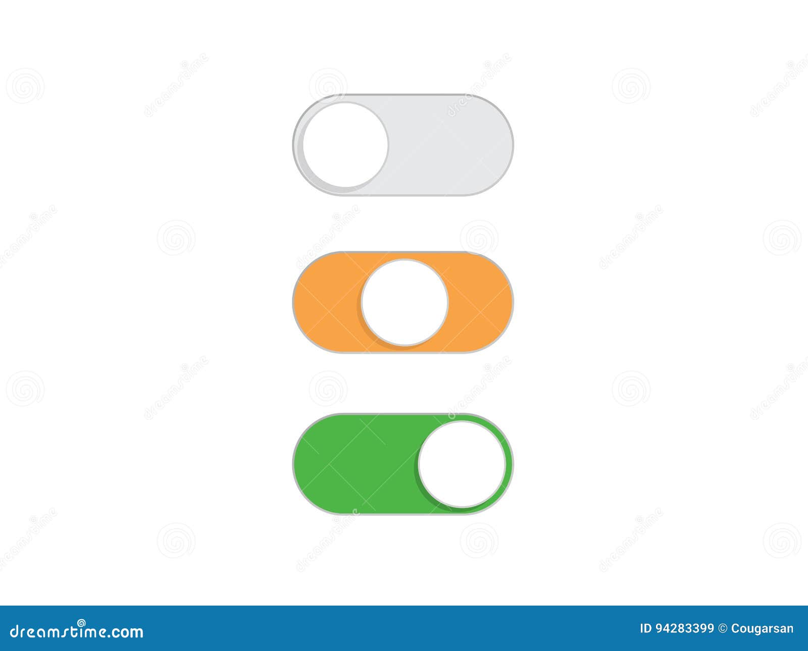 Download Flat Simple On Off Toggle Switch Button Vector Stock Vector - Illustration of component, orange ...