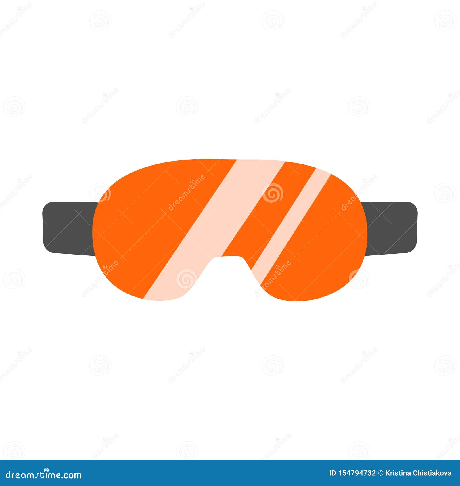 Flat Ski Goggles Icon with Orange Lens Stock Vector - Illustration of ...