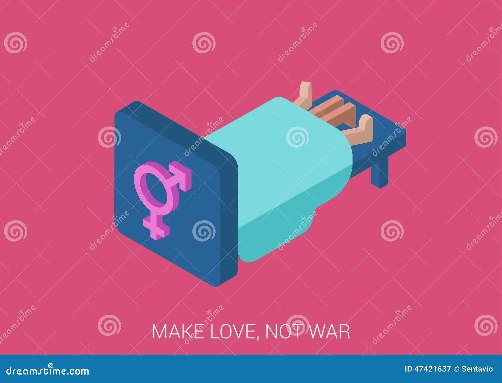 Flat Style 3d Isometric Concept For Making Love Sex Stock Vector Image 47421637