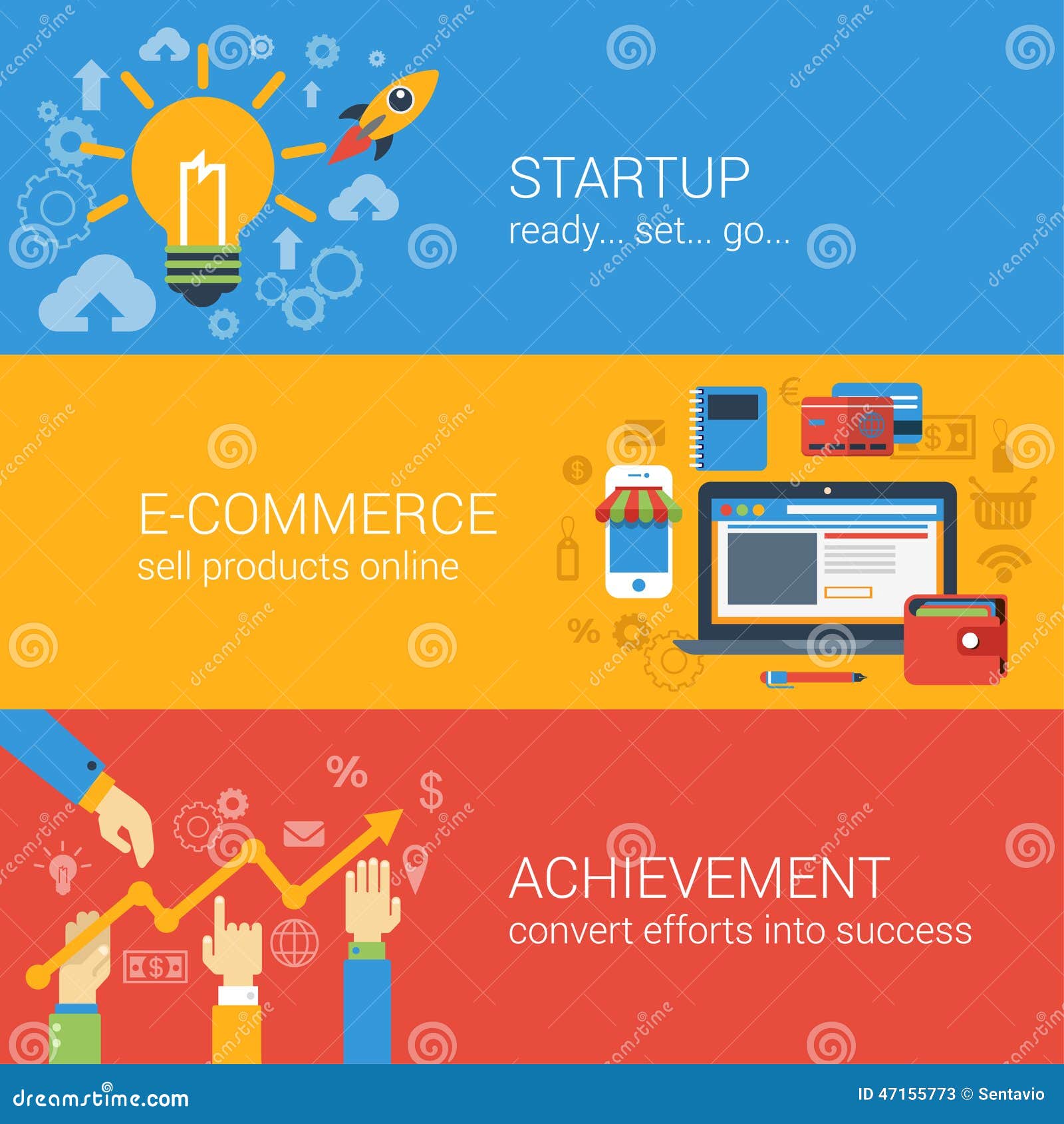 Flat Style E-commerce Business Startup Infographic Concept Flat Style E-commerce Business Startup Infographic Concept