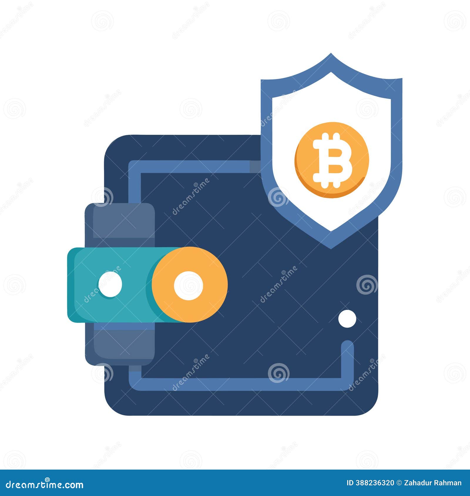 Protected Bitcoin Wallet: Illustration of Digital Currency Security with a  Shield Symbol Stock Vector - Illustration of business, decentralization:  388236320