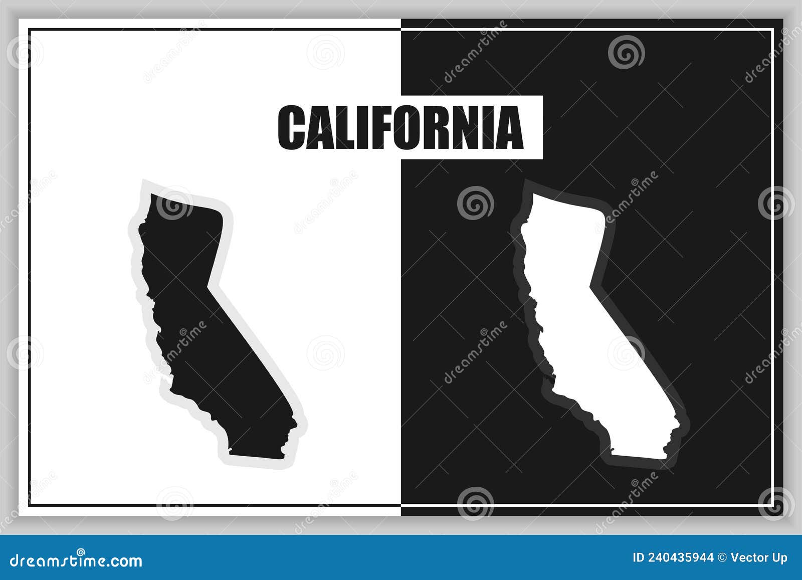 Flat Style Map Of State Of California Usa California Outline Stock Vector Illustration Of