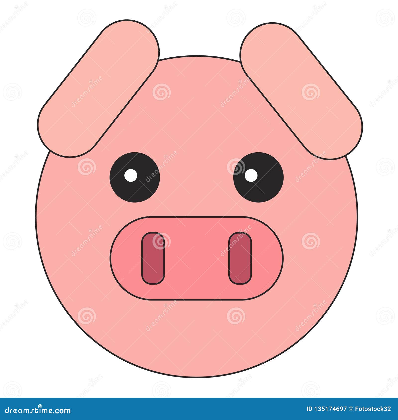 Flat style piglet head stock illustration. Illustration of color ...