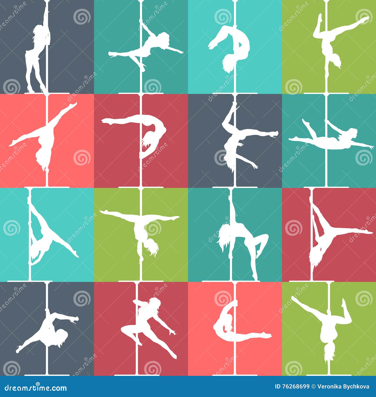 Vector Pole Dance Silhouette Set Vector Download