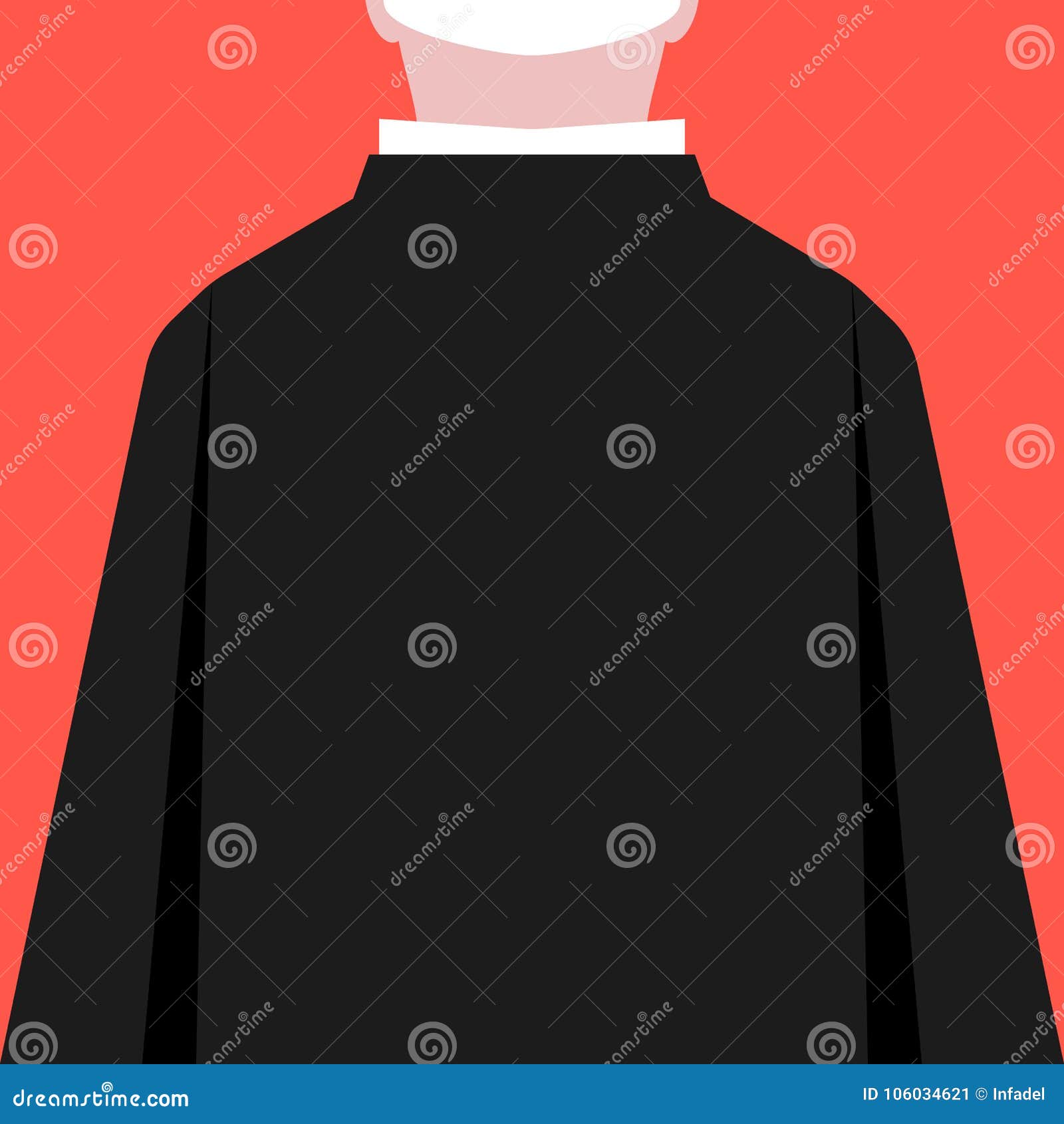 Flat Style Priest Silhouette Back View Stock Vector - Illustration of ...