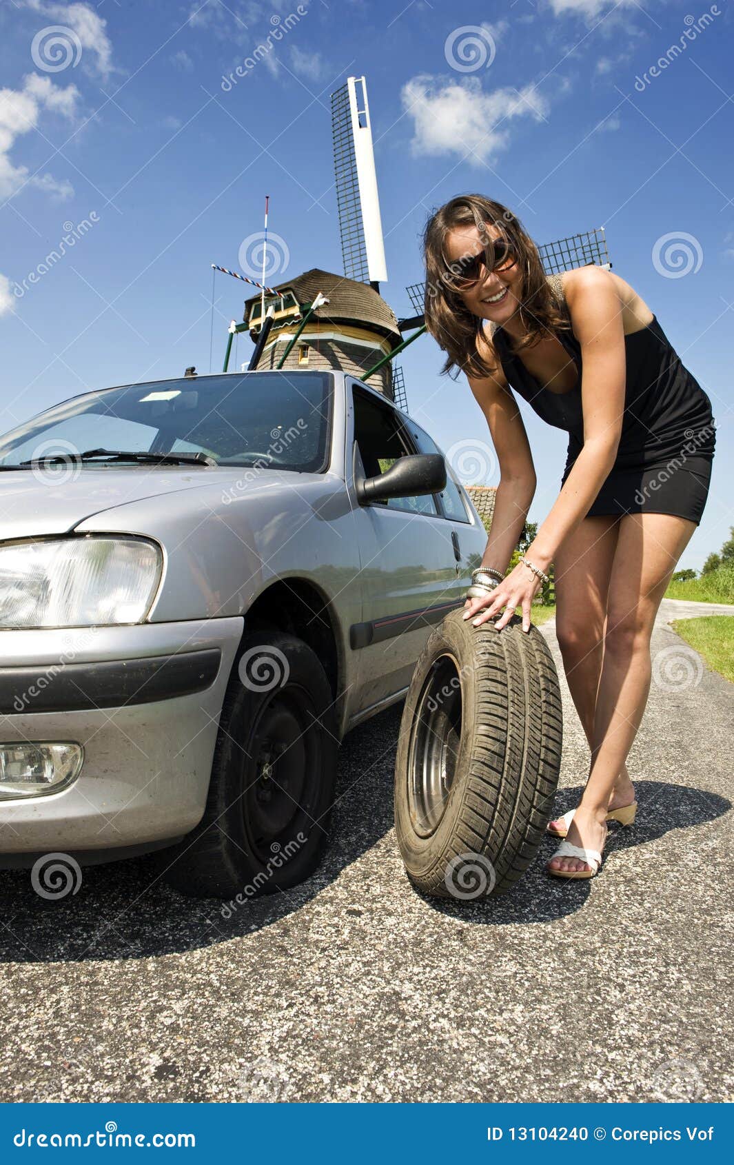 Flat tire stock photo. Image of beautiful, vacation, smart 13104240