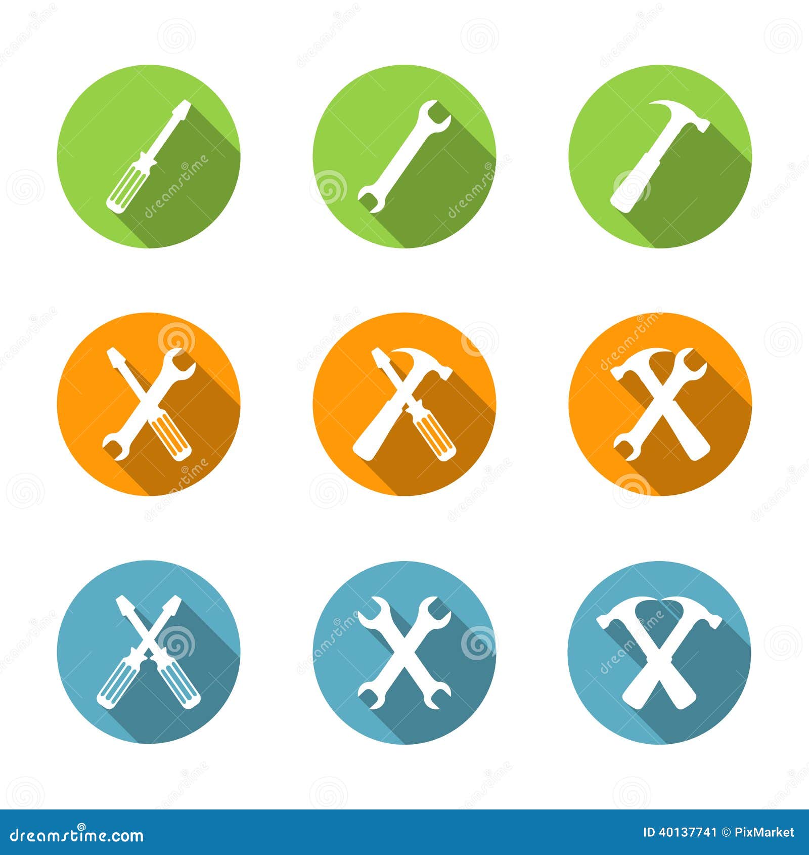 Flat Tools Icons stock vector. Illustration of object 40137741