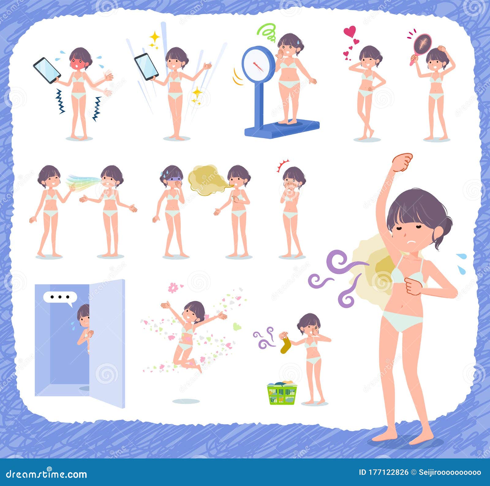 https://thumbs.dreamstime.com/z/flat-type-underwear-women-complex-set-inferiority-there-actions-suffering-smell-appearance-s-vector-art-177122826.jpg