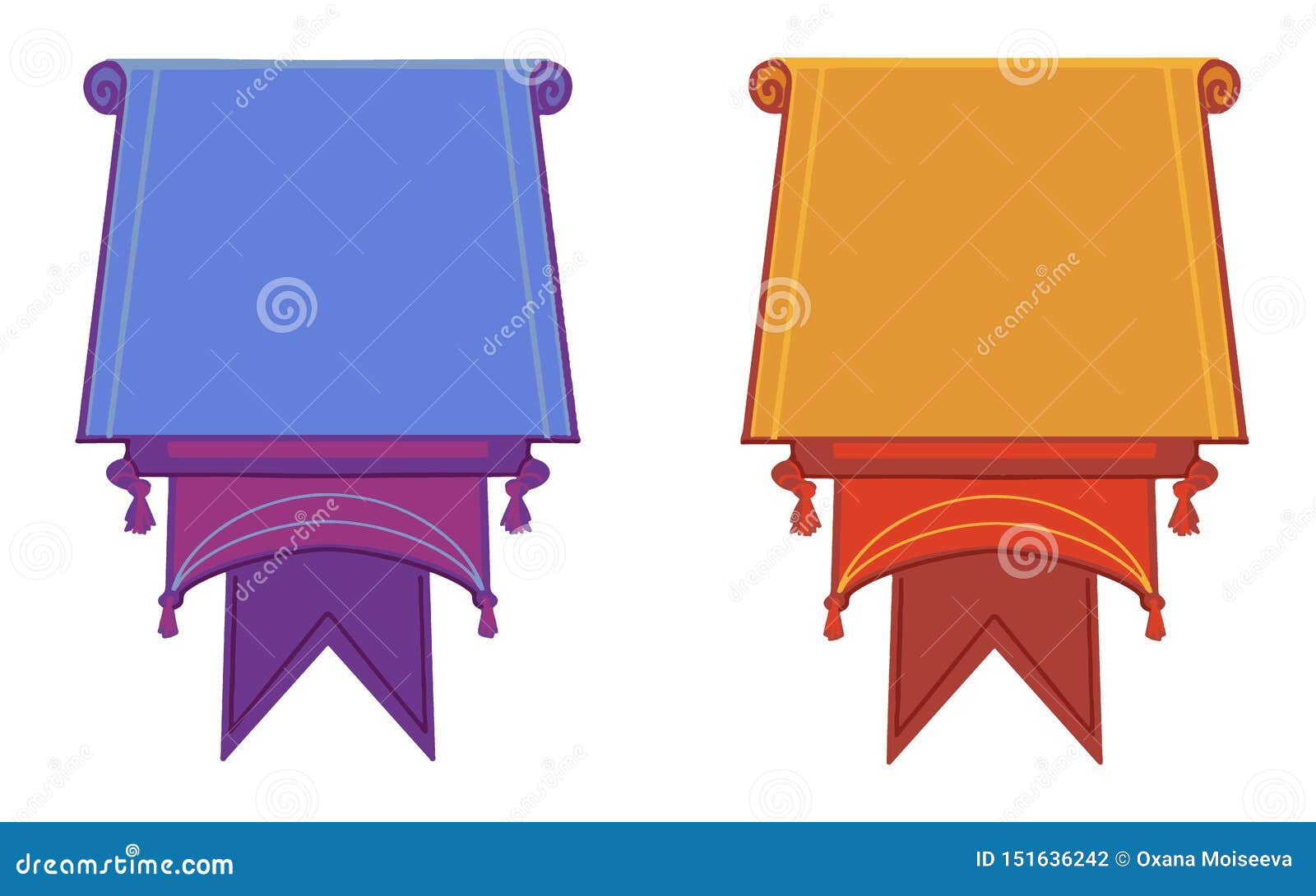 Flat Vector Banners Flat Isolated On White Background Stock Vector