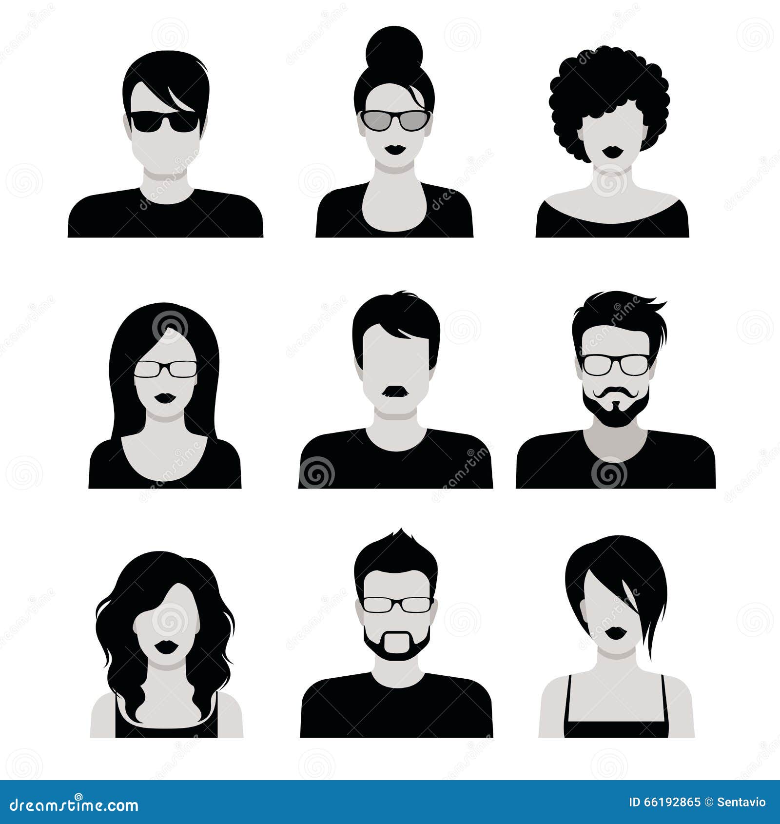 Biểu tượng avatar đen trắng phẳng của con người đang trở thành xu hướng trong thiết kế. Kết hợp với kiểu tóc được thiết kế độc đáo, các avatar này giúp thể hiện được cá tính và phong cách của người dùng. Những biểu tượng avatar kiểu tóc sẽ giúp người dùng nổi bật hơn trong cộng đồng.