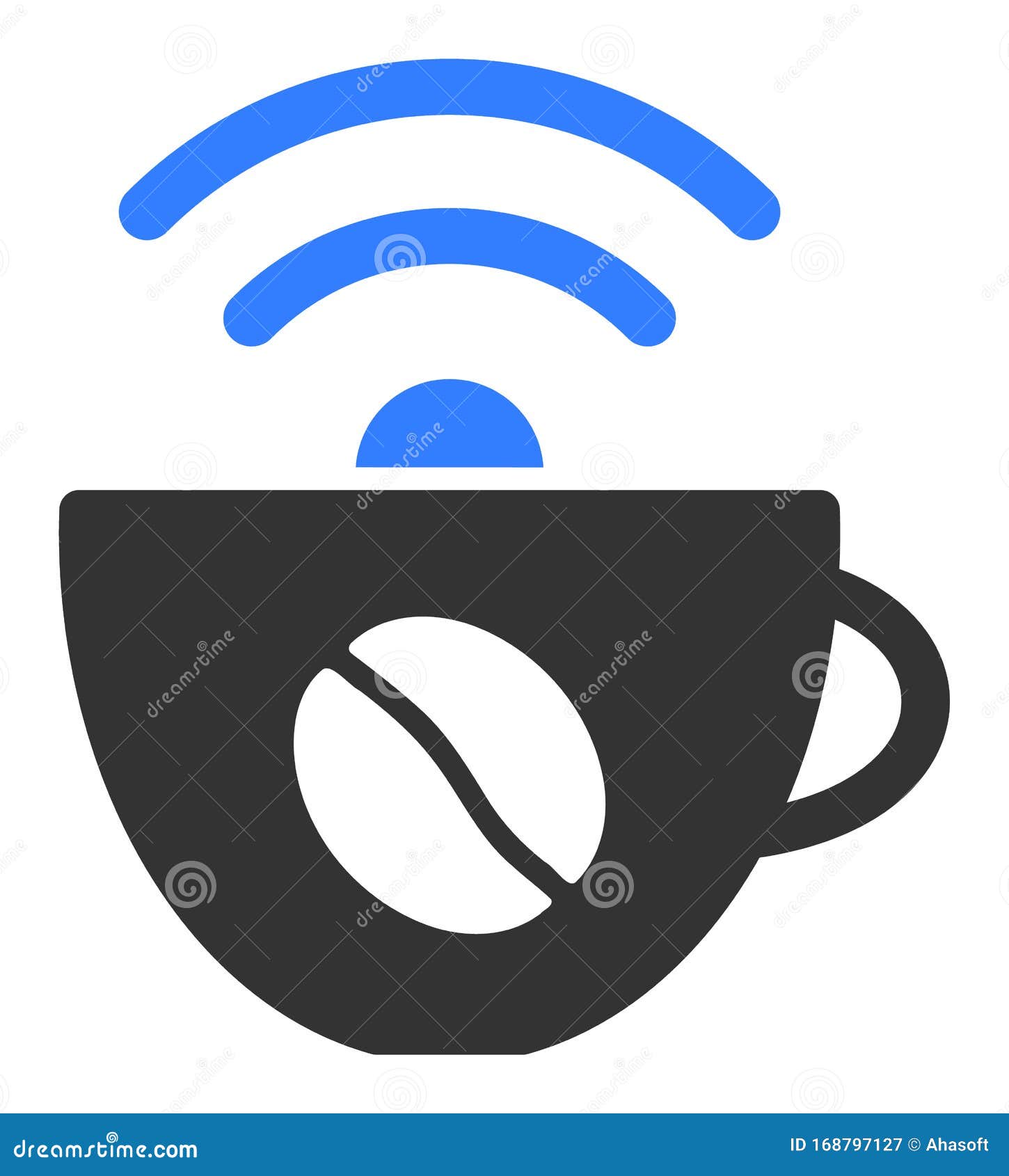 Flat Vector Coffee Wifi Source Icon Stock Illustration Illustration